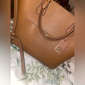 MICHAEL Michael Kors Tan Saffiano Leather Crossbody Tote